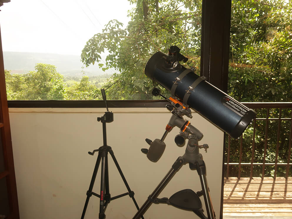 Telescope mounted on a tripod